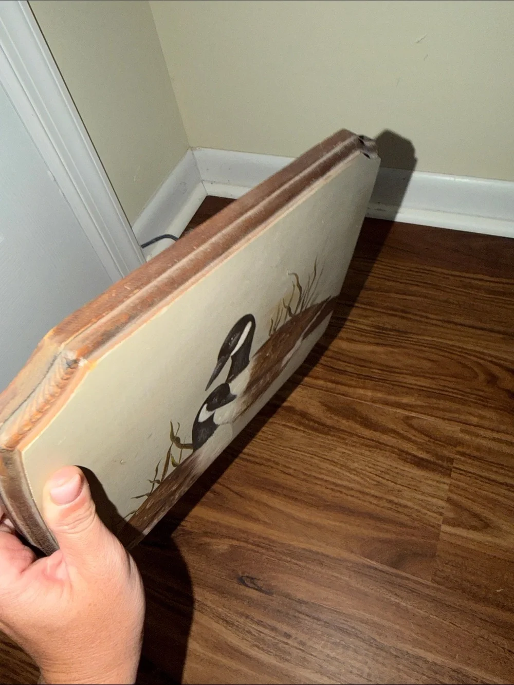 Wooden Hand-Painted Canada Goose Plaque — Signed by Artist
